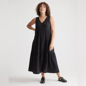 100% Organic Cotton Gauze Tiered Maxi Dress